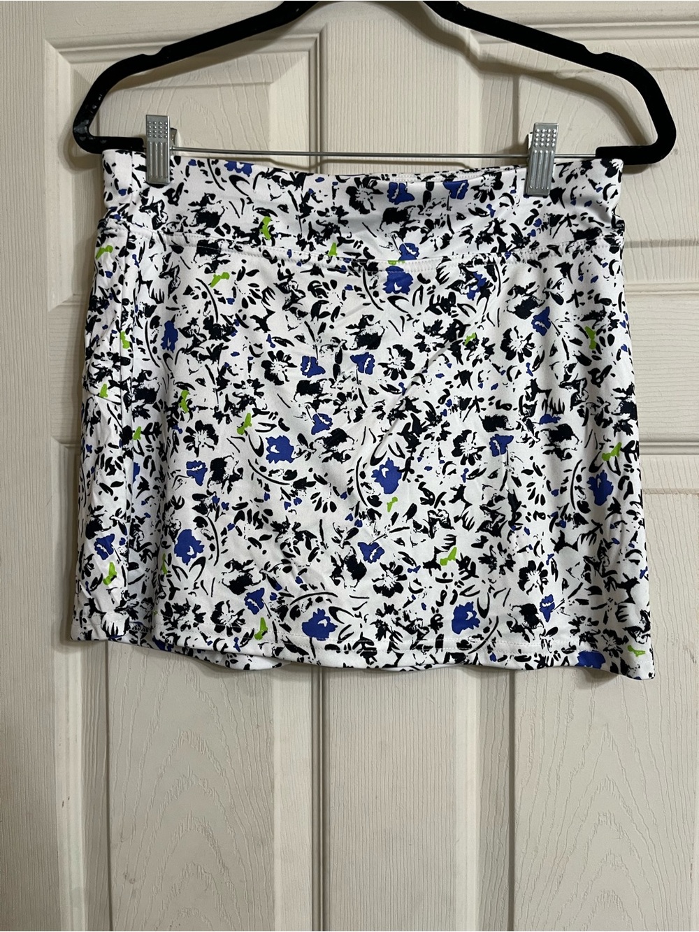 Callaway White Mini Skirt with Blue and Black Floral Print